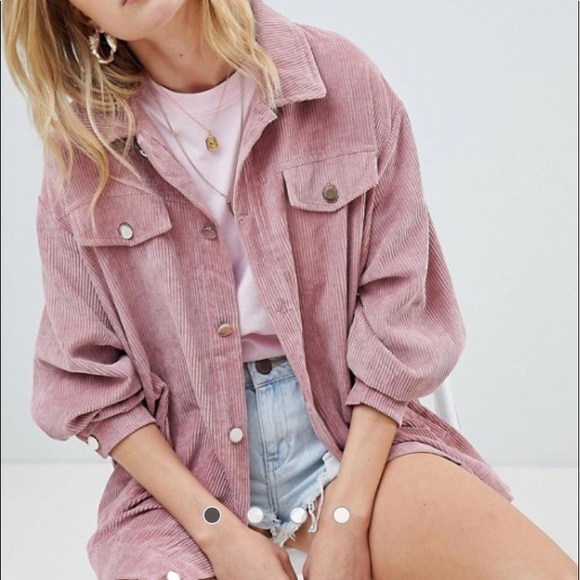 Jackets Coats Oversized Light Weight Cord Jacket In Rose Pink Poshmark